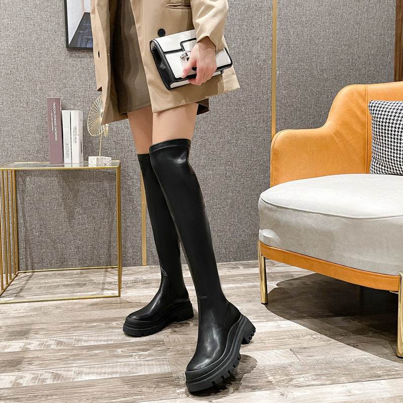 Fashionable Long Boots Slim Women Tall Knight All Match - Mubimart