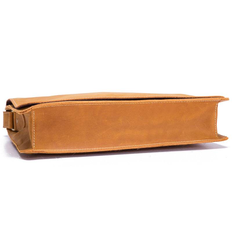 Vintage Leather Crossbody Business Briefcase - Mubimart