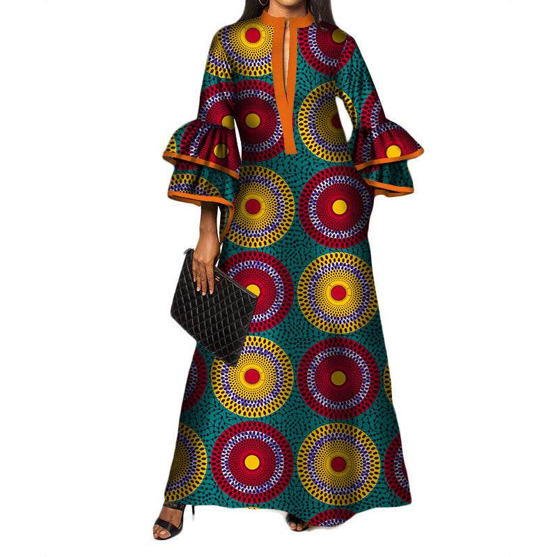 Women's Print Fashion Cotton Formal Dress - Mubimart
