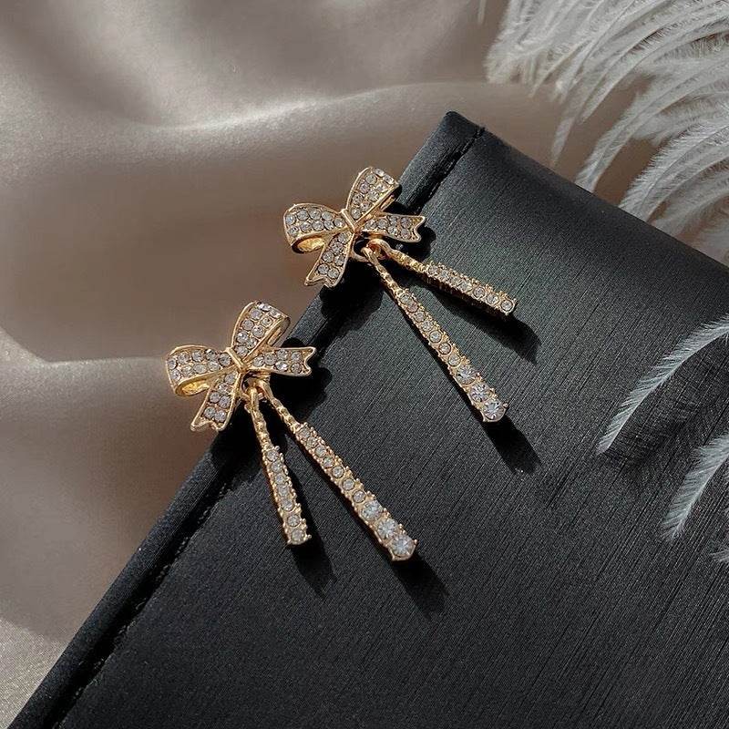 New Super Fairy Bow Stud Earrings For Women Niche Design Stud Earrings - Mubimart