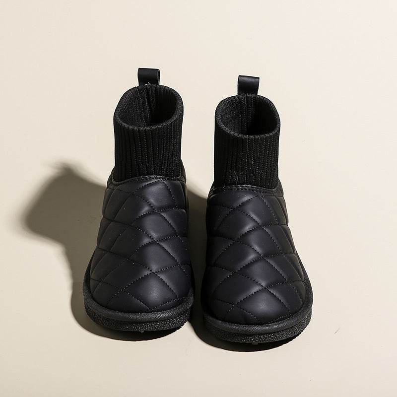 Snow Boots For Women Thick Bottom Fleece-lined Insulated Cotton-padded Shoes - Mubimart