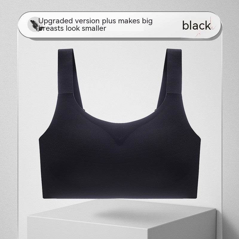 Women's Large Shoulder Strap Seamless Wireless Bra - Mubimart