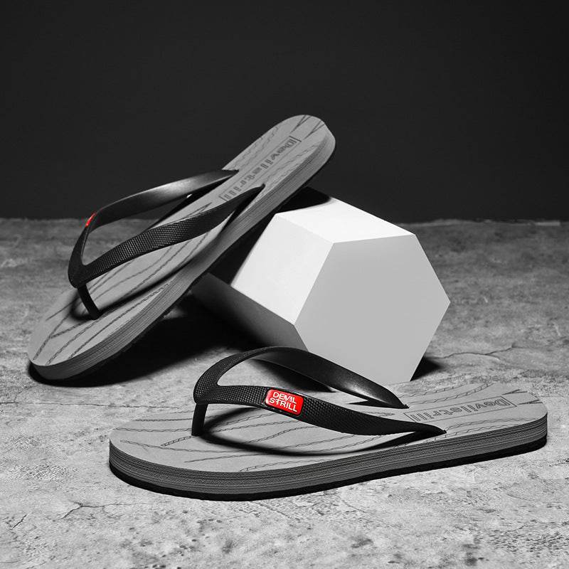 Flip Flops Men's Non-slip Flip-flop Beach Slippers - Mubimart