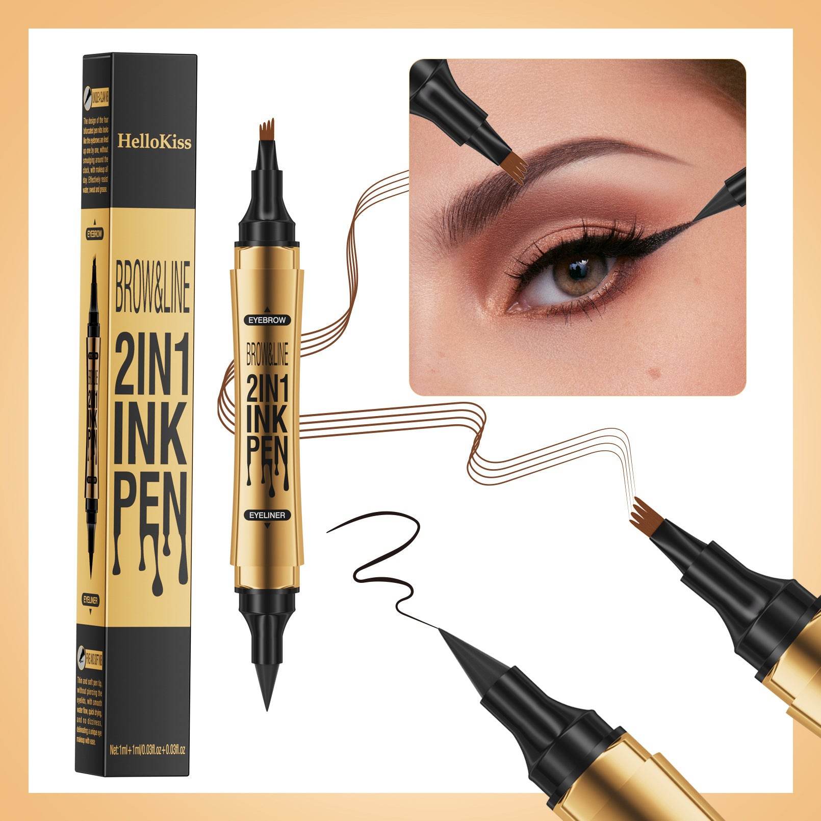 Eyeliner Eyebrow Pencil Two-in-one - Mubimart