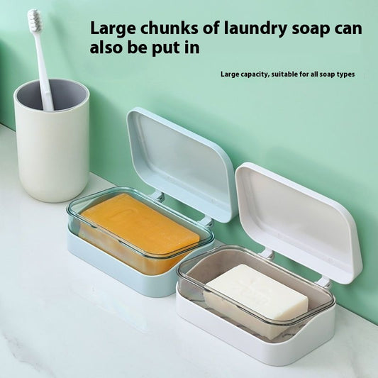 Flip Drain Box Transparent Simple Soap Dish