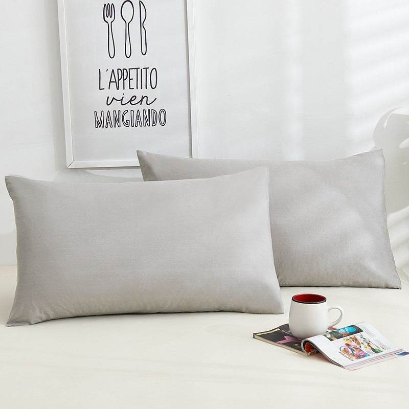 Pure Color Cotton Pillowcases A Pair Of Hotel Hotel Cotton 48X74CM - Mubimart