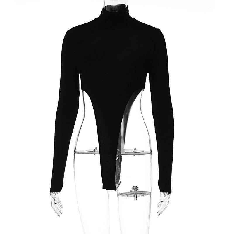 New Fashionable Fitted Long Sleeve Base Bodysuit Women - Mubimart