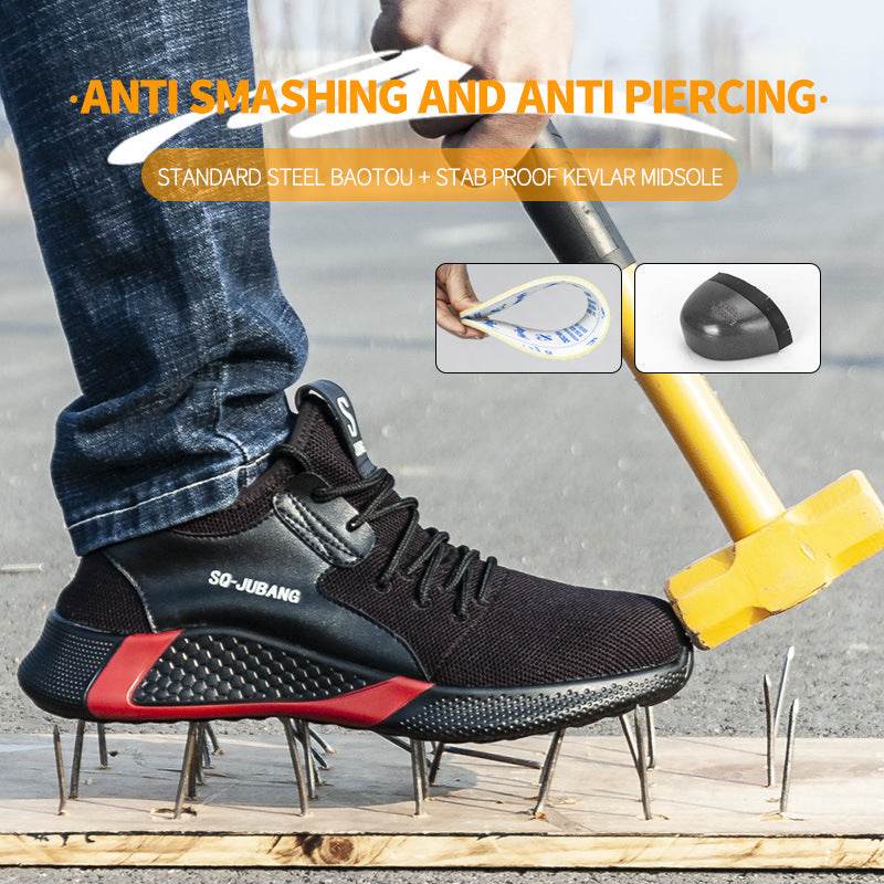 Men's Steel Toe Anti-smash And Anti-puncture Safety Shoes - Mubimart