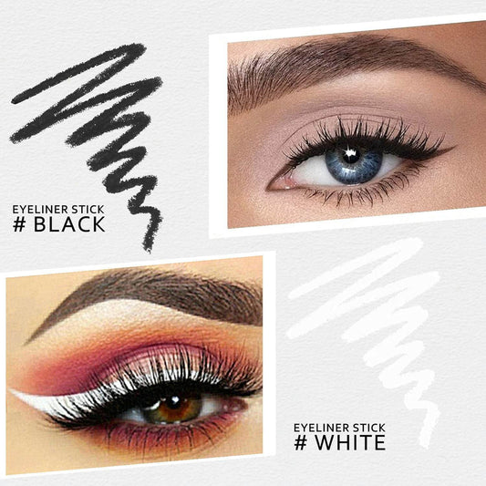 12 Piece White And Black Eyeliner Pencil Set For Eyebrows, Eyeshadow And Lips. Includes Sharpener. Waterproof , Long-lasting - Mubimart