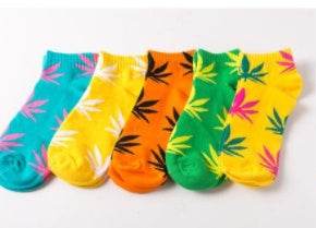 Trendy Cotton Hemp Leaf Sports Low-Cut Hip-Hop Boat Socks - Mubimart