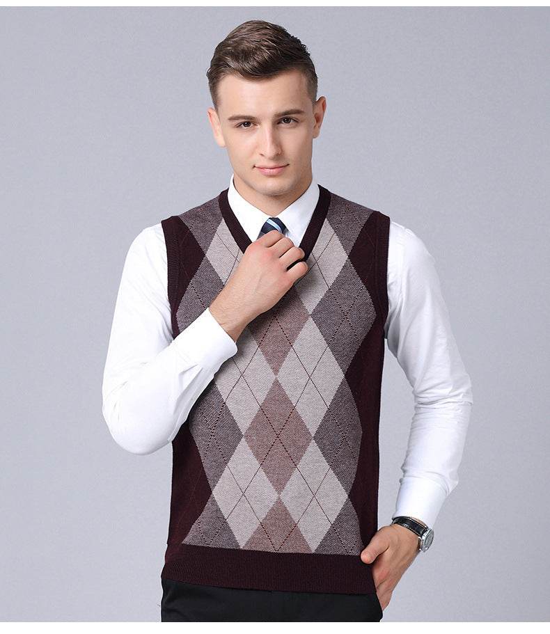 Sweater Fashion Casual Loose Vest Dad Outfit - Mubimart