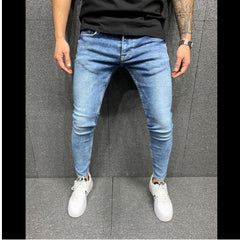 Modische, hellblaue, zerrissene Slim Fit Jeans