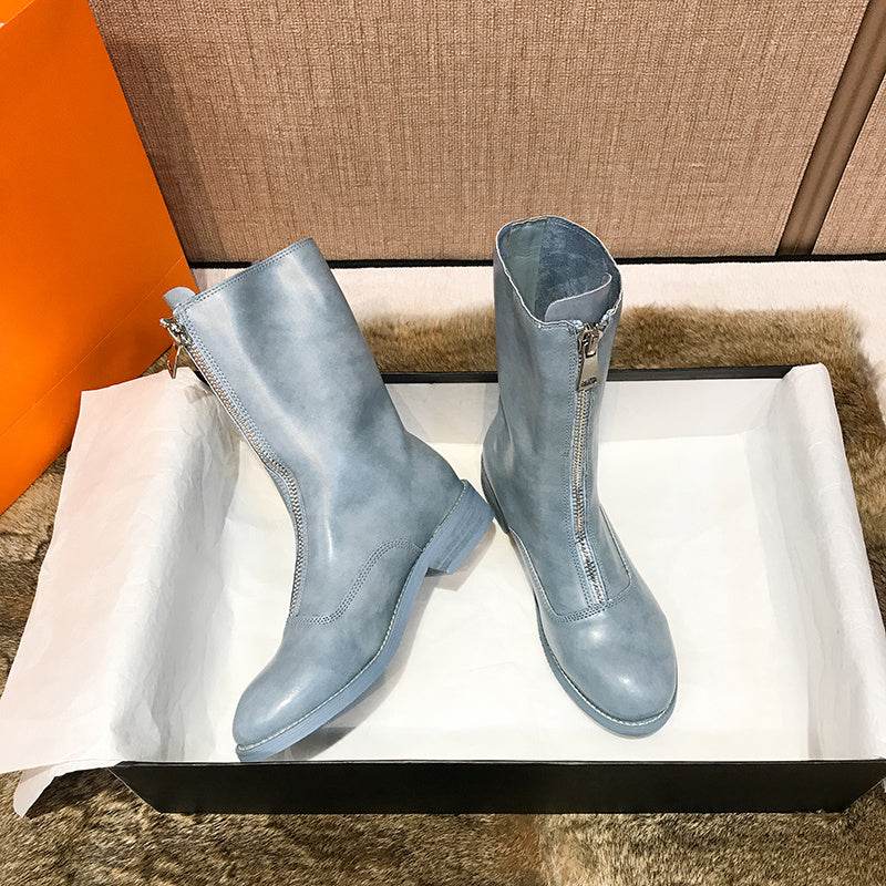 Distressed Ghost Emperor Inverted Boots Retro Martin Boots Women - Mubimart