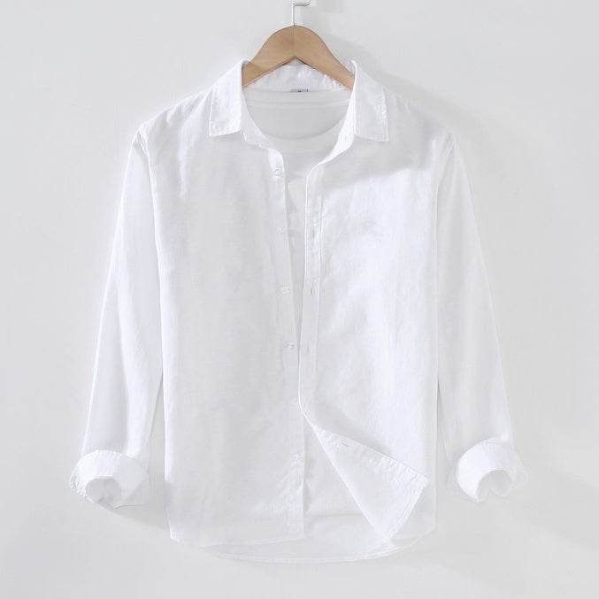 Cotton linen shirt men - Mubimart