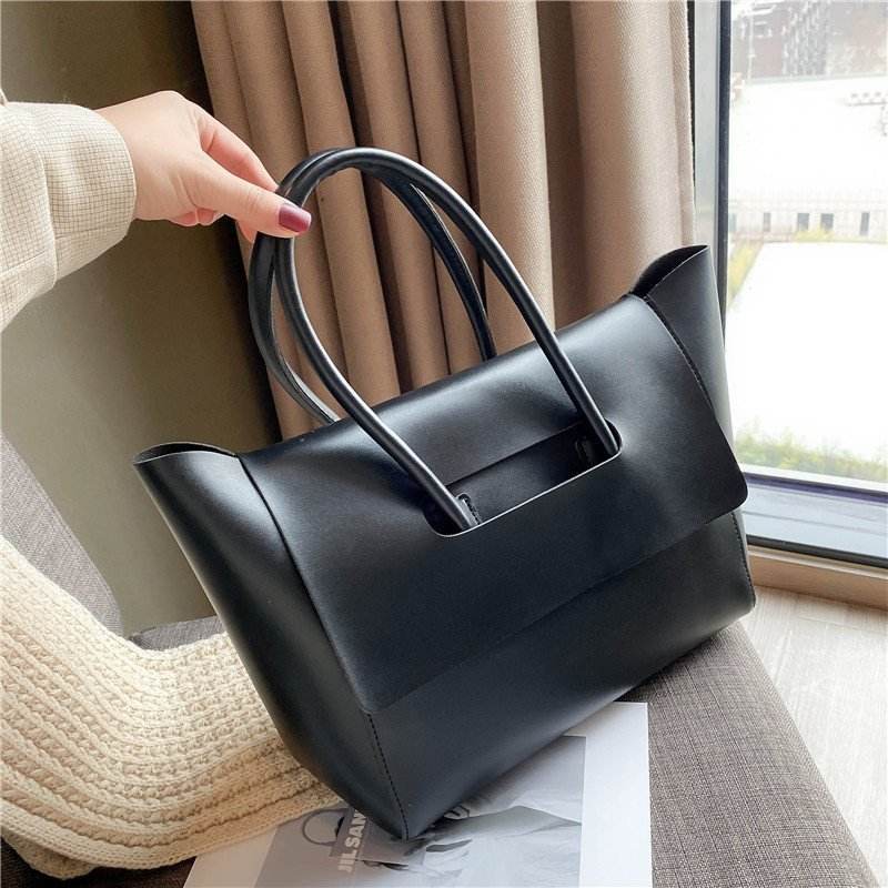 Fashion Women Shoulder Bags Large Capacity Handbags Simple Retro Tote Bags Solid Color Famous Brand High Quality Bags - Mubimart