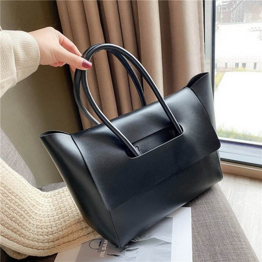 Fashion Women Shoulder Bags Large Capacity Handbags Simple Retro Tote Bags Solid Color Famous Brand High Quality Bags - Mubimart