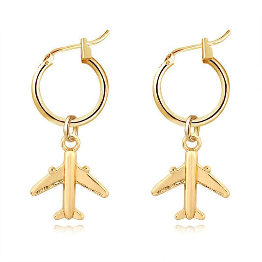 Funny Smile Face Hoop Earrings Pendant For Women Gold Alloy Geometric Carving Earring Jewelry - Mubimart