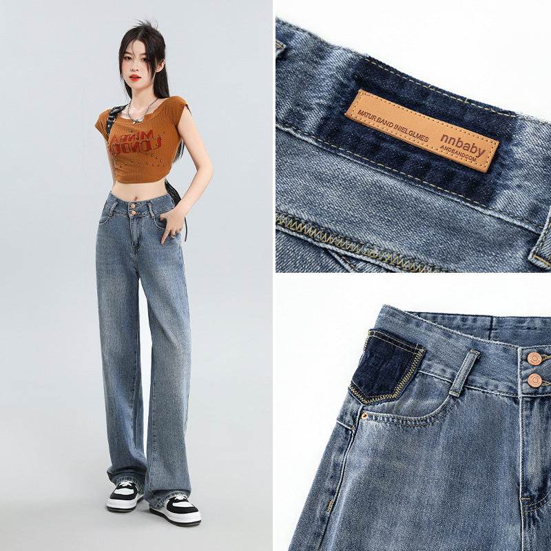 Fashion Personality Wide Leg Jeans For Women - Mubimart