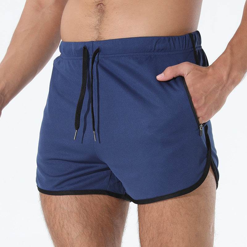 Men's Fashion Quick-drying Workout Zipper Pocket Shorts - Mubimart