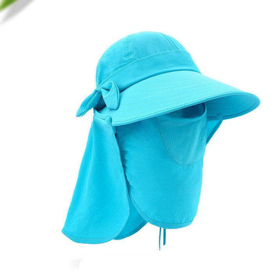 Sun Hats For Women Summer Sun Visor Hat With Big Heads Wide Brim Beach Hat Omnibearing UV Female Caps Face Neck Protection - Mubimart