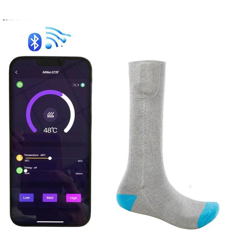 Mobile APP Control Winter Heating Athletic Socks - Mubimart