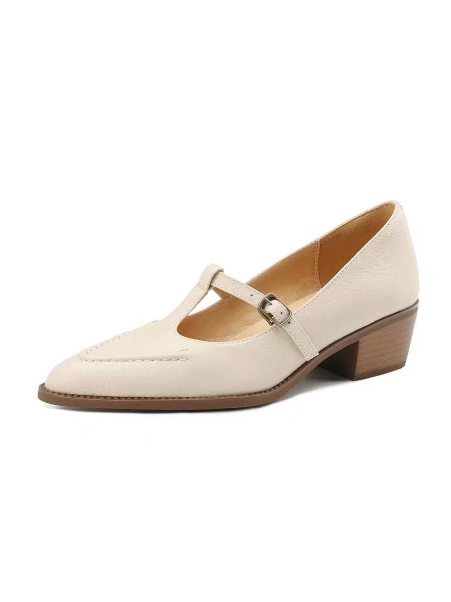 New French Retro Pointed Pumps Women - Mubimart