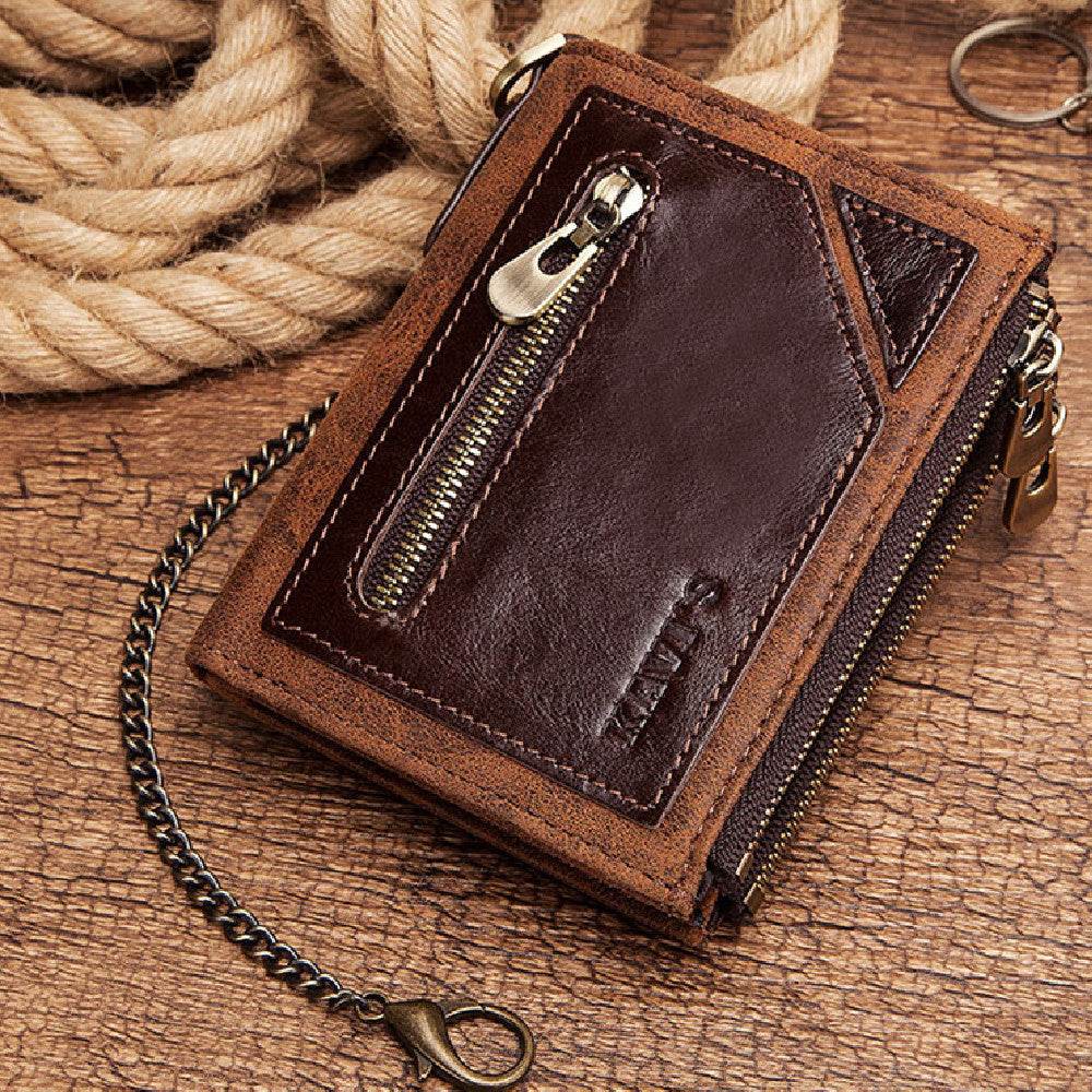 Men's Wallet Anti-theft Swiping RFID Leather Wallet Multifunctional - Mubimart