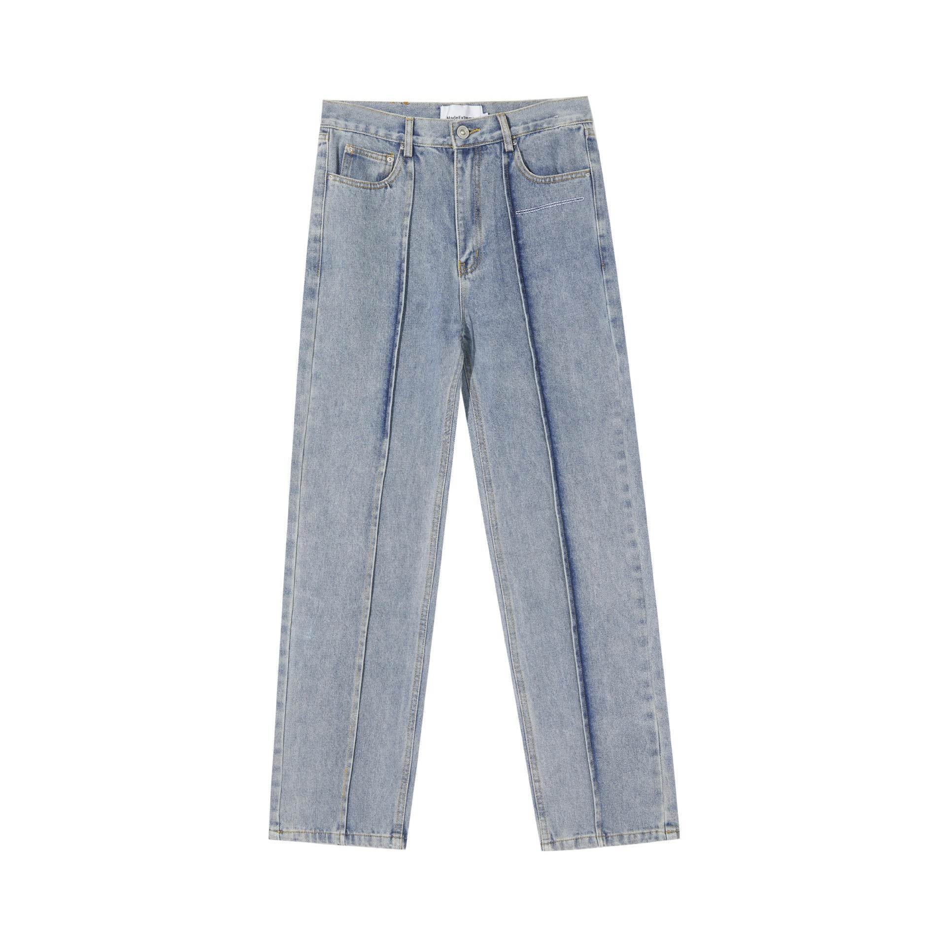 Deconstructing Stitching Straight Jeans For Women - Mubimart