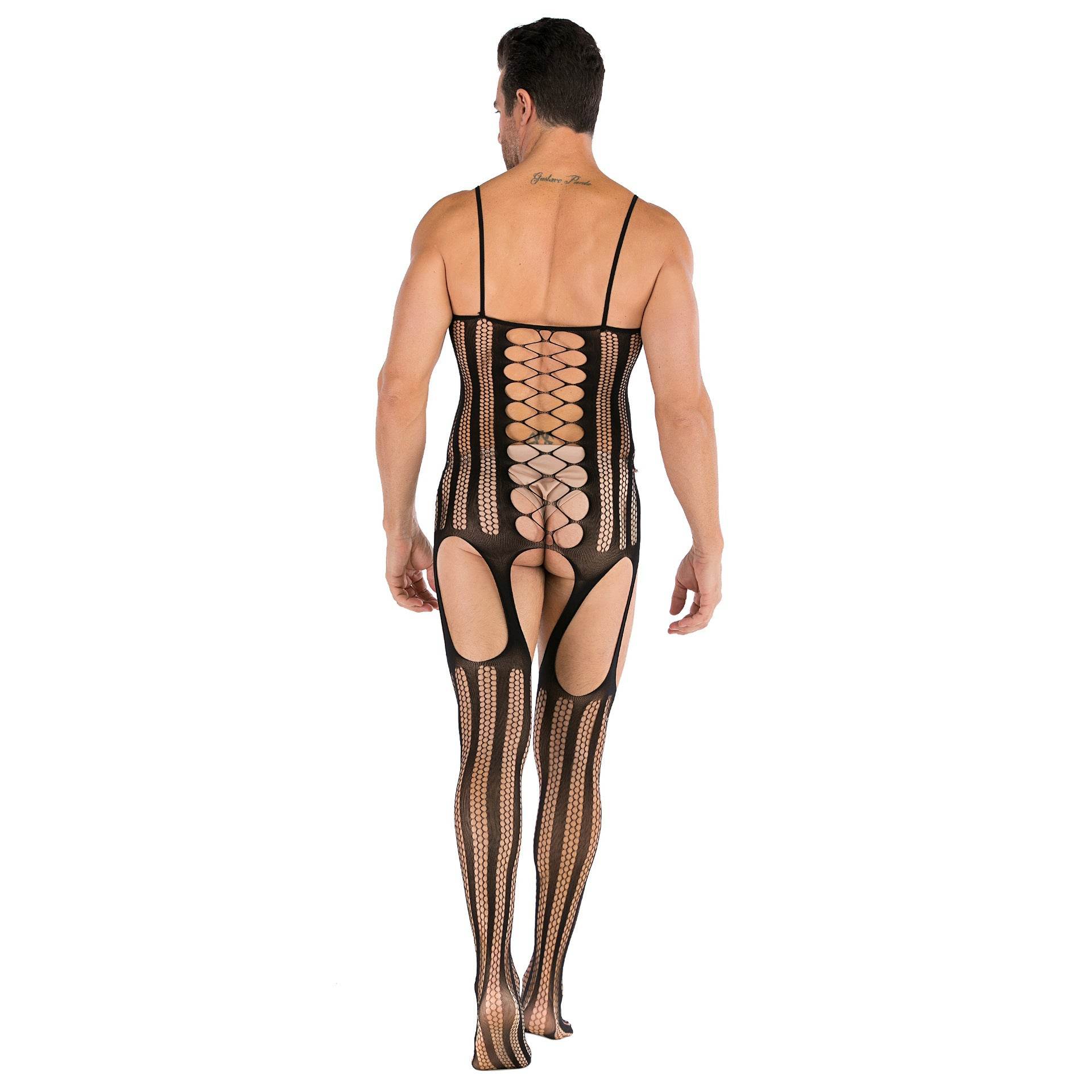 Top Garter Belt Set Hollow Mesh Clothing - Mubimart