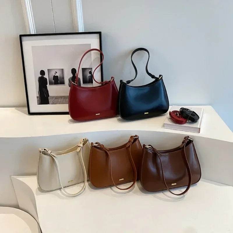 Red Underarm Shoulder Bags For Women 2024 New Texture Leather Crossbody Bag Luxury Designer Wedding Bride Handbags Sling Bag - Mubimart