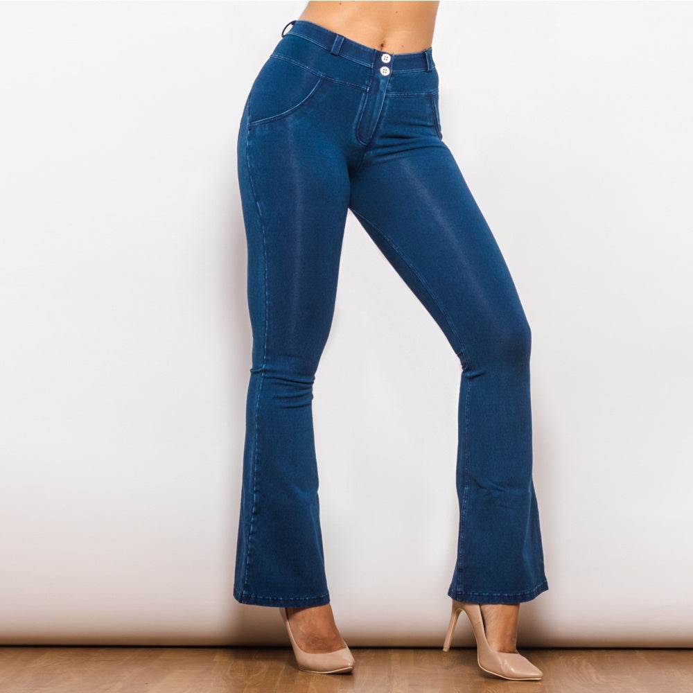 Shascullfites Melody Hot Girl Boot Cut Jeans Women Gothic Sexy Skinny Flare Pants Wide Leg Denim Jeans 2022 New - Mubimart