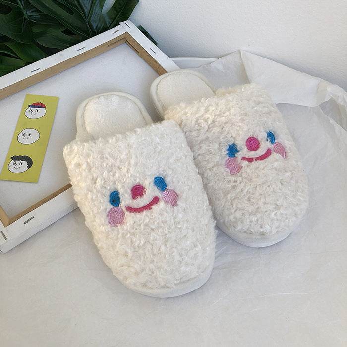 Cartoon Puppy Plush Cotton Slippers Women - Mubimart