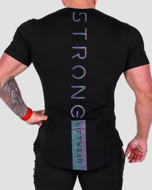 Sportsman Sports Leisure Running Workout Color-changing Printing Slim T-shirt - Mubimart