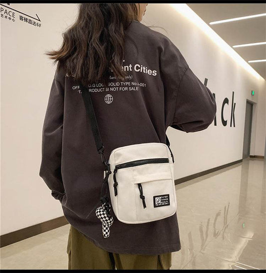 Street Trend Hip Hop Canvas Small Satchel - Mubimart
