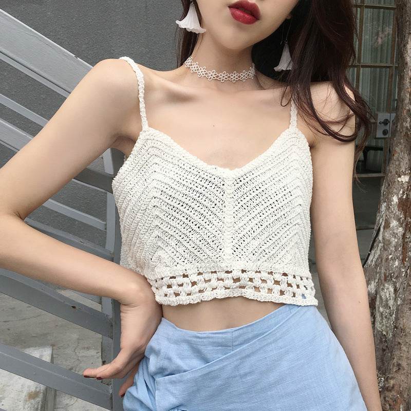Women's Short Top Sweater Camisole - Mubimart