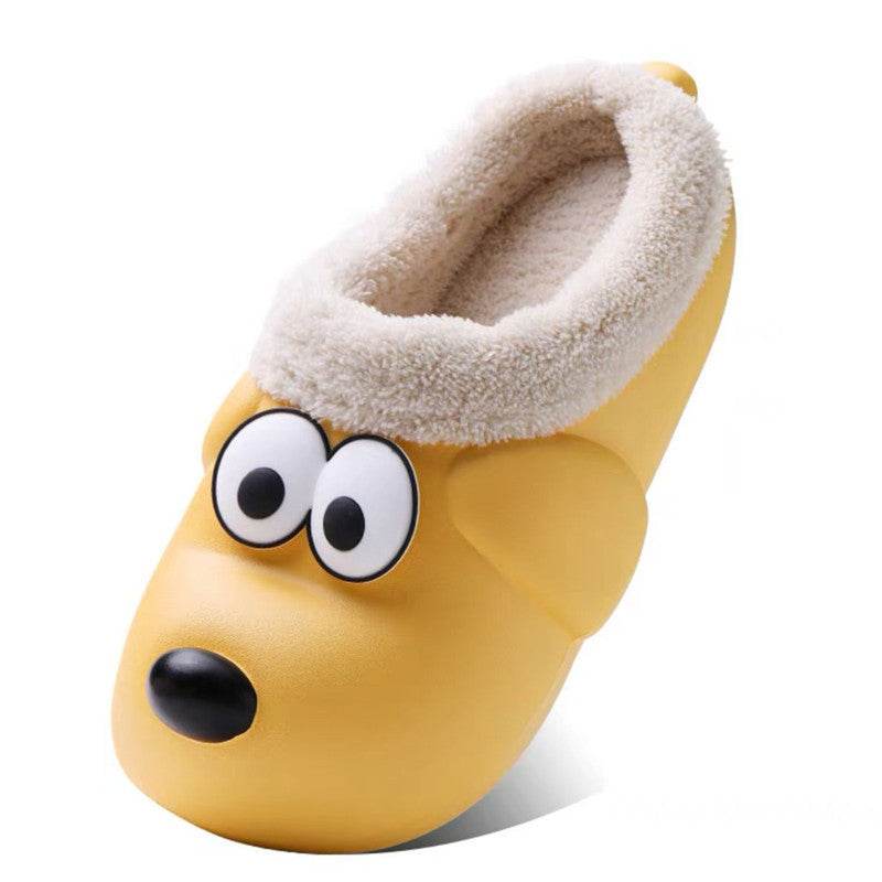 Cute Dog Shoes EVA Winter House Shoes Unisex Fuzzy Slippers - Mubimart