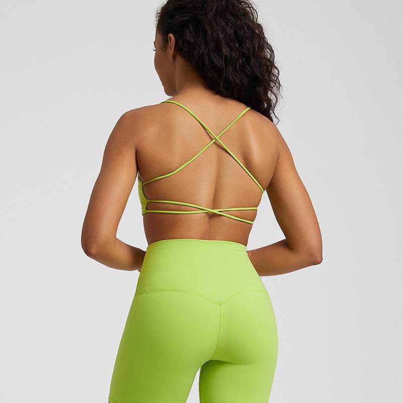 Candy Color Nude Feel Workout Bra Sports Quick-drying Workout Top - Mubimart