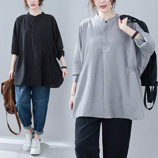 Loose Slimming Blouse For Fat Women Plus Size Women's Clothing - Mubimart