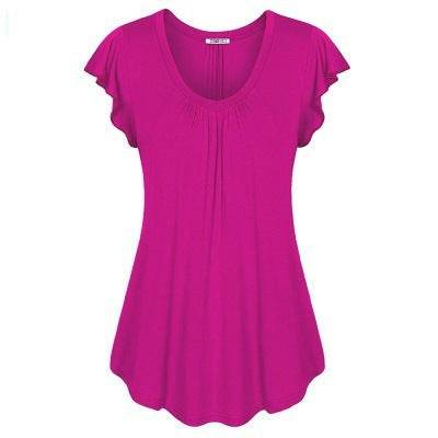 Women Dress Ladies Short Sleeves Shirts Plus Size 6xl - Mubimart