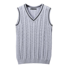 V-neck Vest Twisted Pullover Sweater Men's Vest