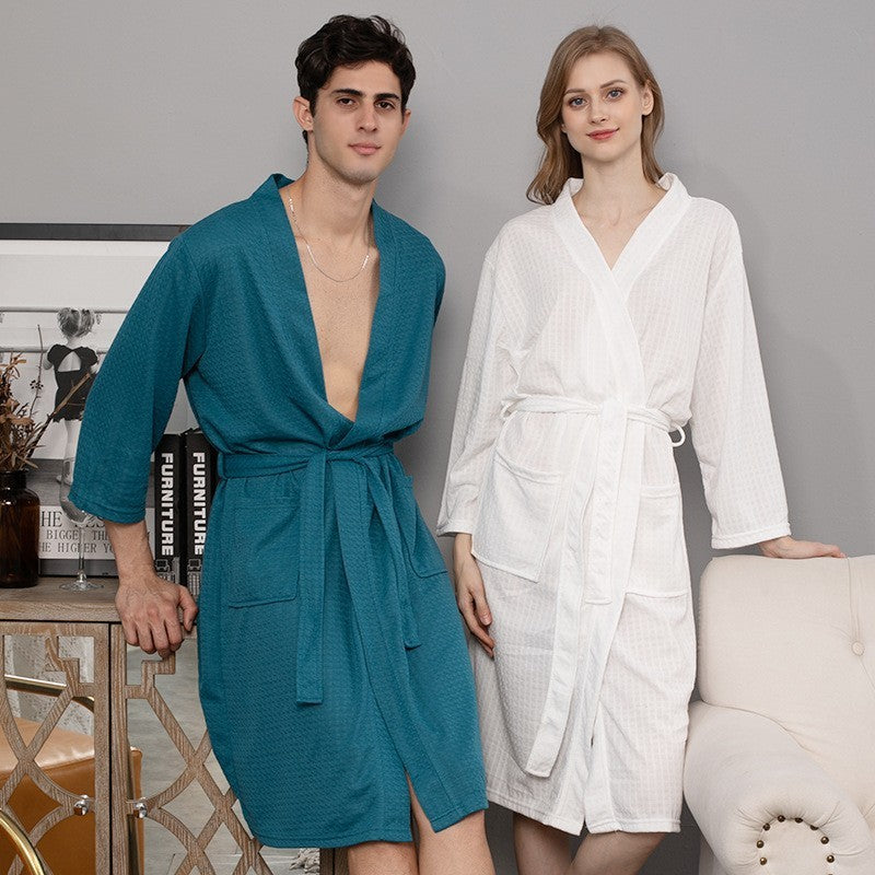 Couple Robes Sleepwear Women Men Loungewear Bathrobe - Mubimart - Loungewear 