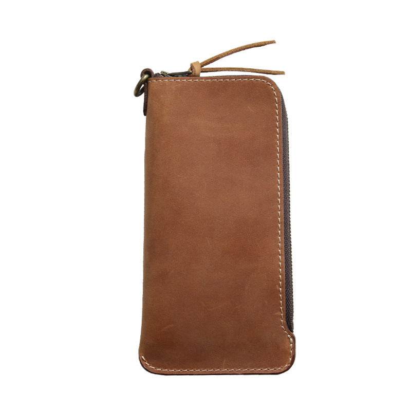 Wallet Top Layer Leather Belt Zipper Wallet - Mubimart