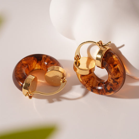 Fashion Resin U-shaped Geometric Earrings For Women