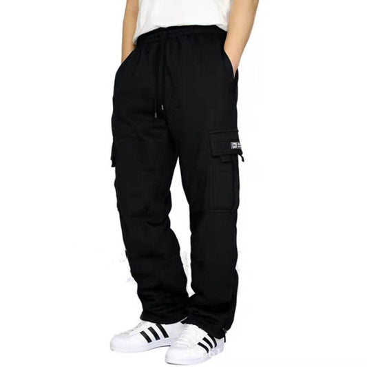 Men Pants Sweatpants Stretch Elastic Waist Jogger Sports Pants Drawstring Trousers Fashion Mens Clothing - Mubimart