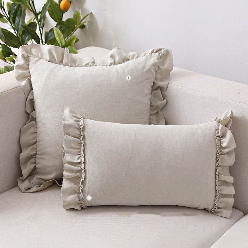 Pillowcase Small Cushion Pillow Suede Sofa Bedside Pillowcase - Mubimart