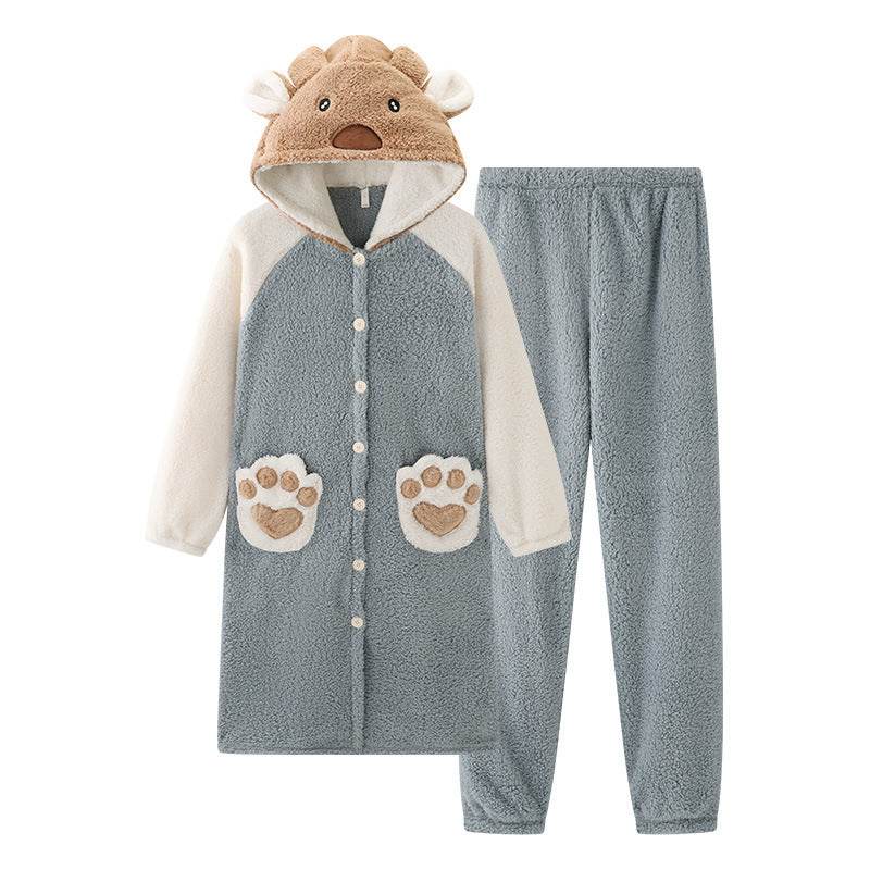 Fashion Pajamas For Women Thick Night-robe - Mubimart