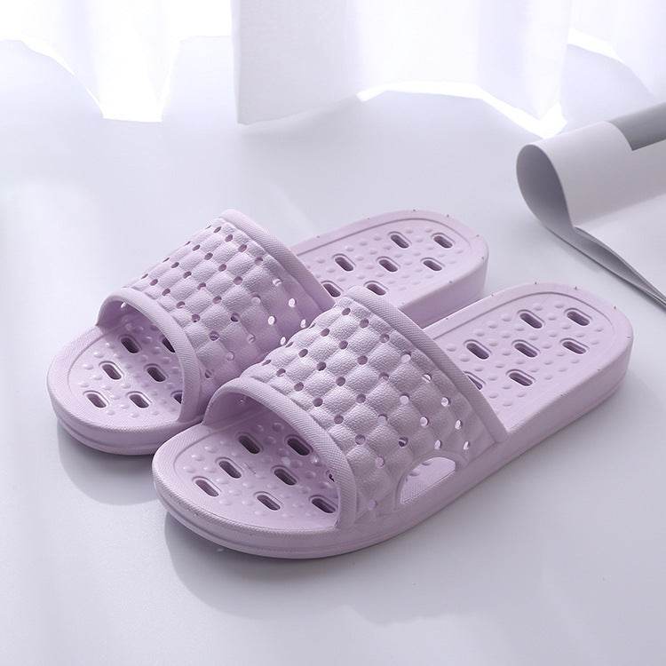 Summer House Shoes Non-slip Hollow Sole Design Floor Bathroom Slipper For Women Men - Mubimart