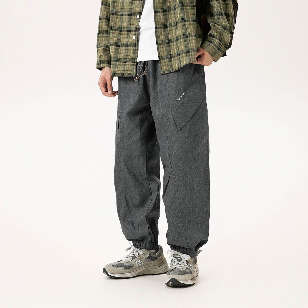 Men's All Cotton Loose Straight Jogger Pants - Mubimart