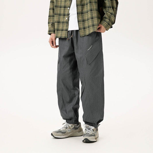 Men's All Cotton Loose Straight Jogger Pants - Mubimart