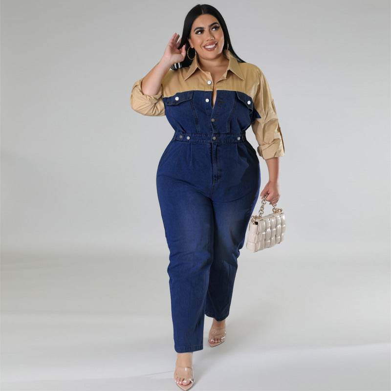 Plus Size Women's Long Jumpsuit - Mubimart